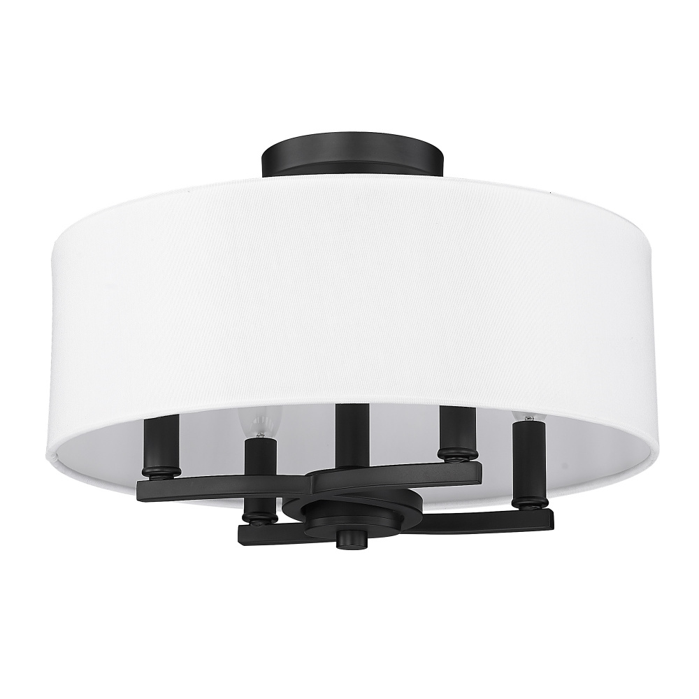 Golden Lighting Eliana 4-light Semi-Flush Mount in Matte Black